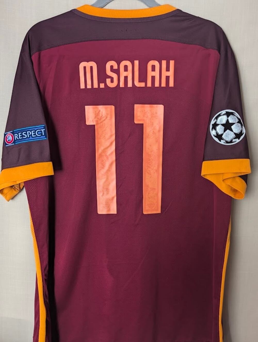 AS Roma 2015-16 Mohamed Salah Jersey Mens 2XL Nike Player Version UCL